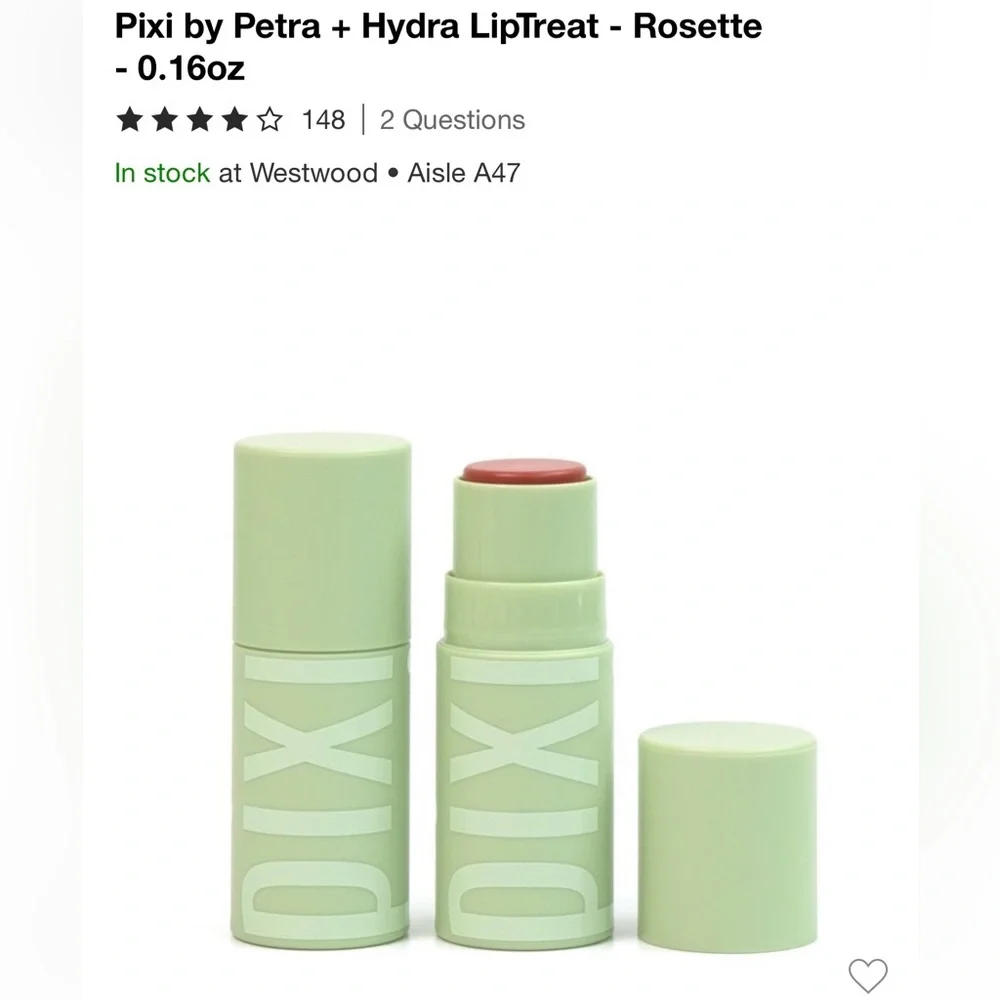 Pixi by Petra + Hydra LipTreat in Shade Rosette (New No Box)